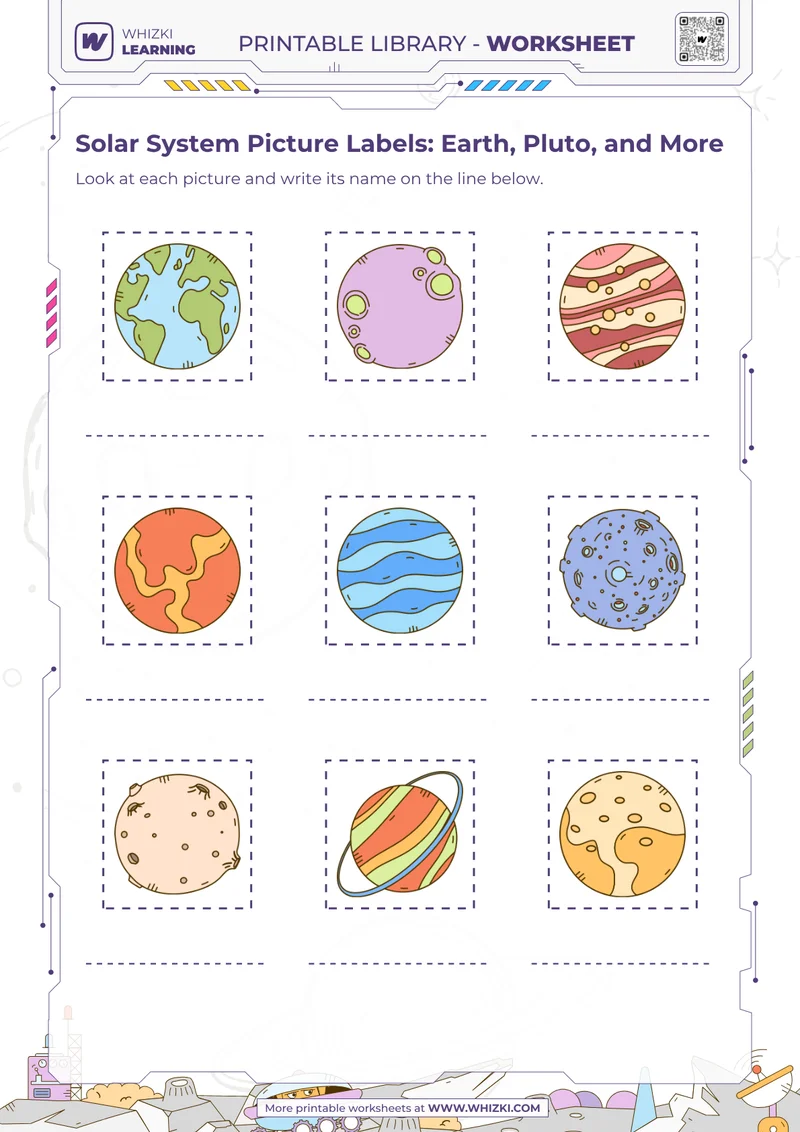 Solar System Picture Labels: Earth, Pluto, and More