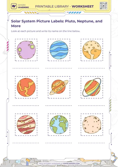 Solar System Picture Labels: Pluto, Neptune, and More