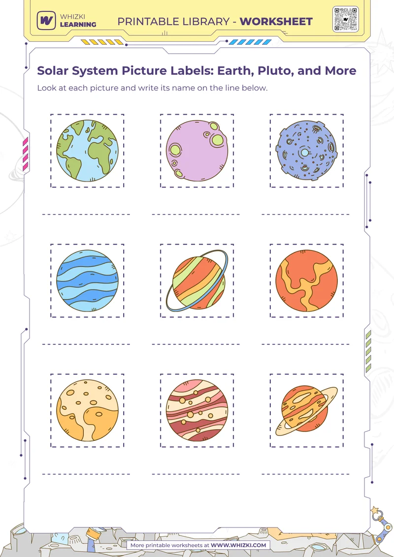 Solar System Picture Labels: Earth, Pluto, and More