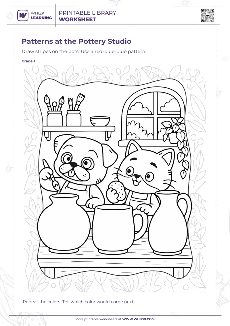 Pottery Studio Patterns Worksheet