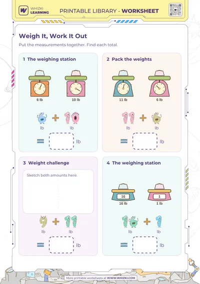 Pound Addition Measurement Worksheet