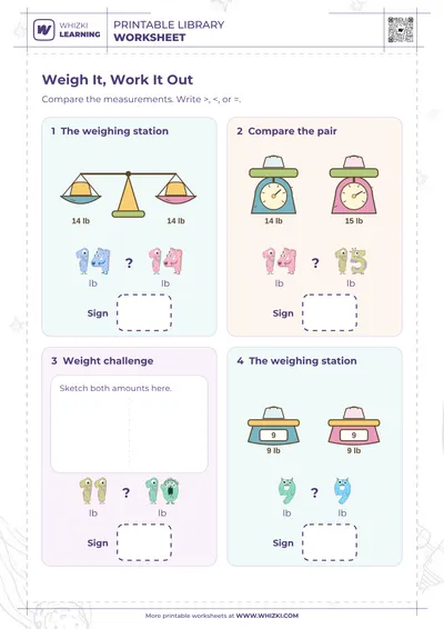 Pound Comparison Worksheet