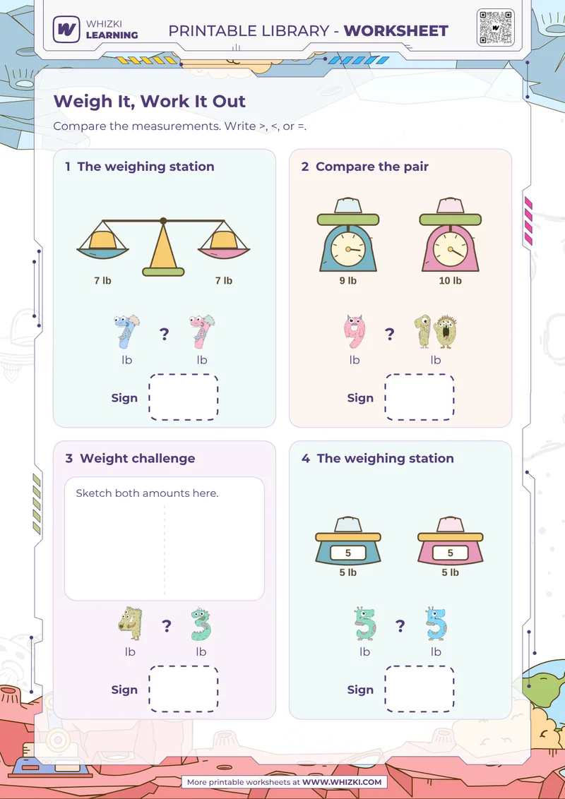 Pound Comparison Worksheet