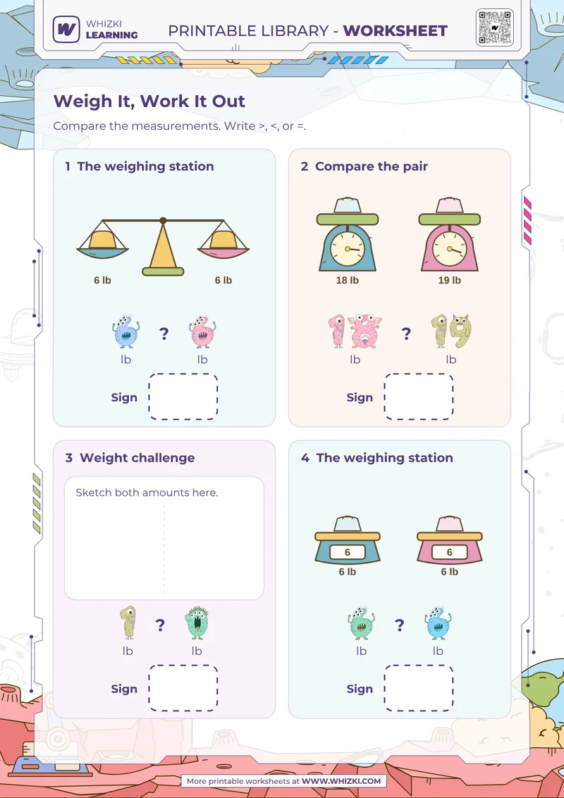 Pounds Comparison Worksheet
