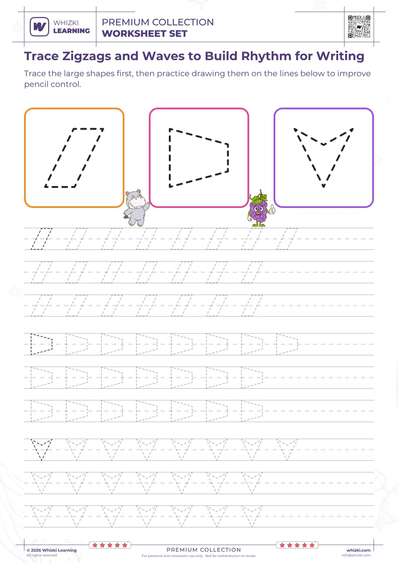 Trace Zigzags and Waves to Build Rhythm for Writing
