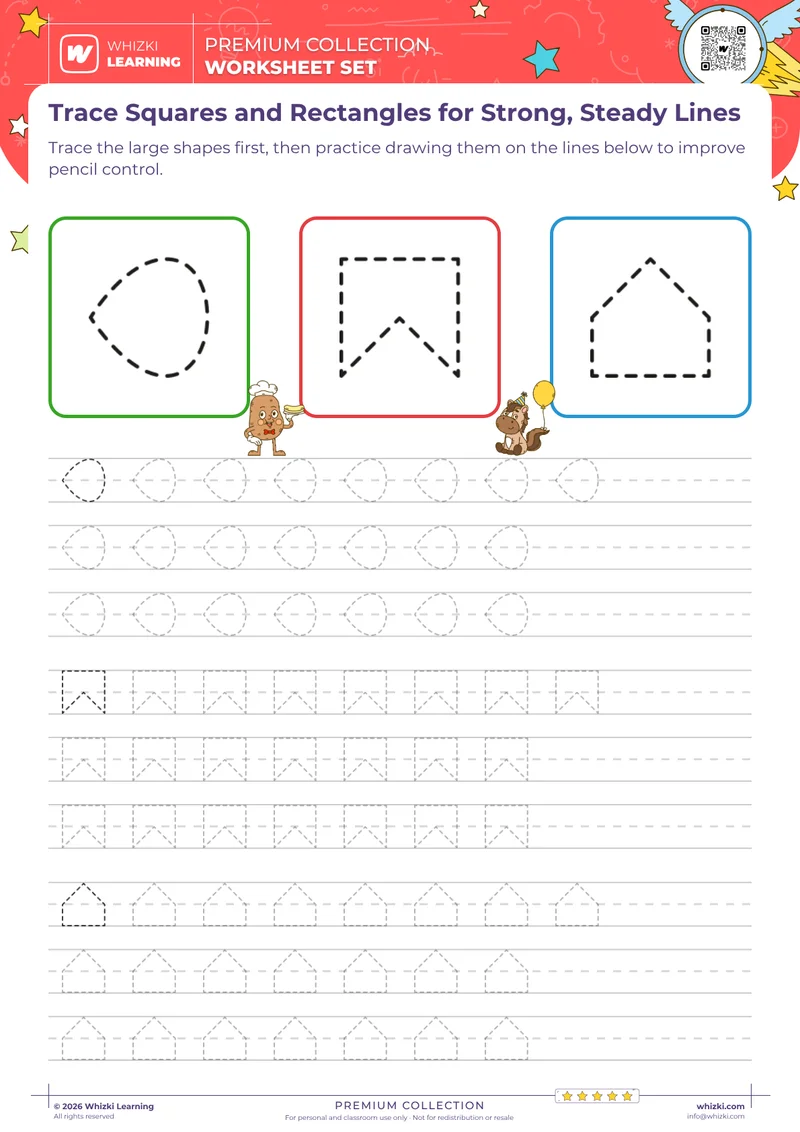 Trace Squares and Rectangles for Strong, Steady Lines