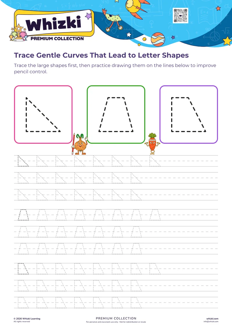 Trace Gentle Curves That Lead to Letter Shapes