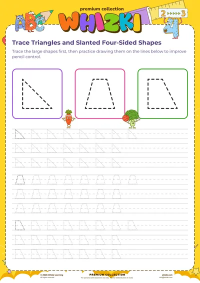 Trace Triangles and Slanted Four-Sided Shapes
