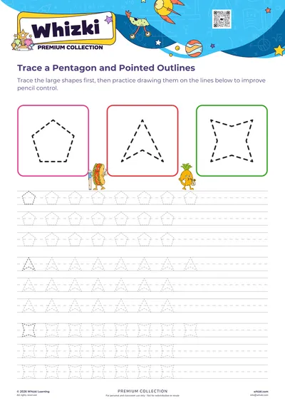 Trace a Pentagon and Pointed Outlines