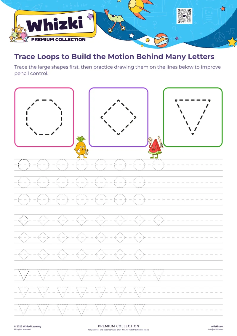 Trace Loops to Build the Motion Behind Many Letters