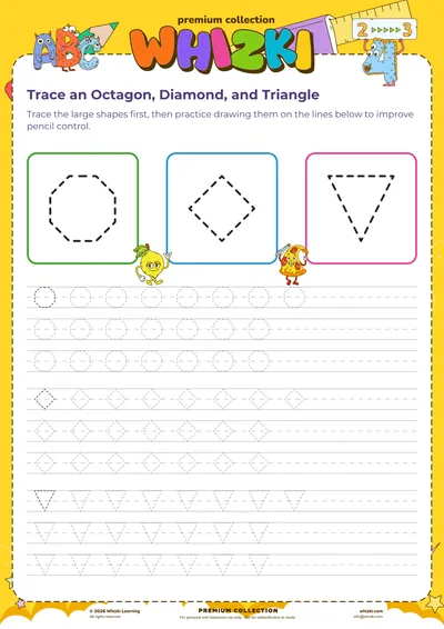 Trace an Octagon, Diamond, and Triangle