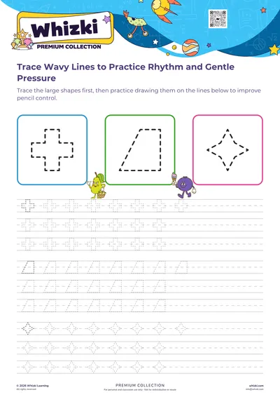 Trace Wavy Lines to Practice Rhythm and Gentle Pressure