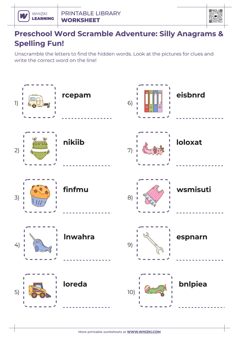 Preschool Word Scramble Adventure: Silly Anagrams & Spelling Fun!
