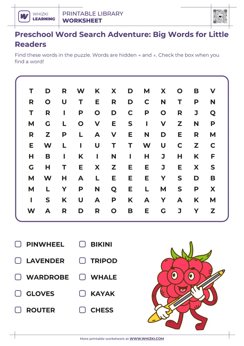 Preschool Word Search Adventure: Big Words for Little Readers
