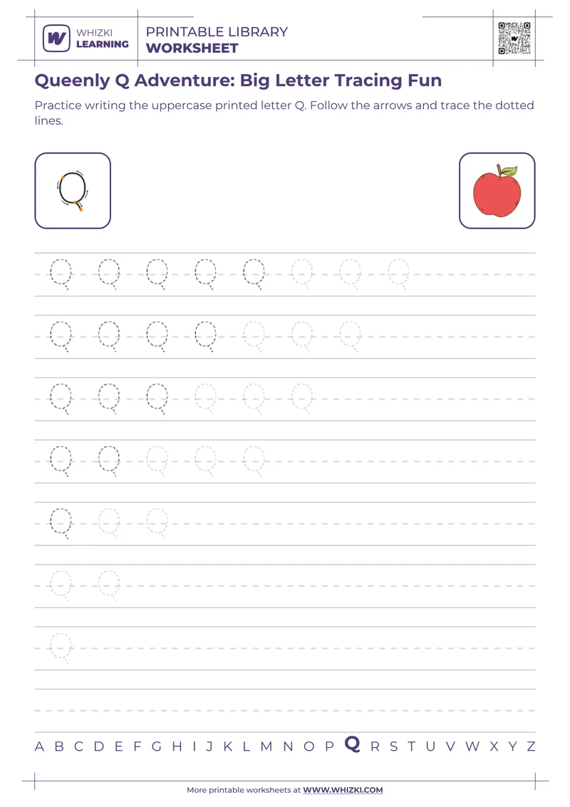 Queenly Q Adventure: Big Letter Tracing Fun