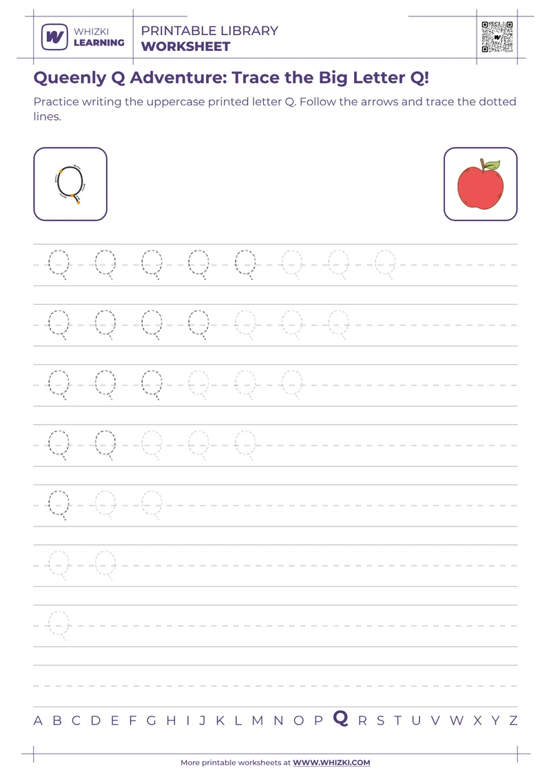 Queenly Q Adventure: Trace the Big Letter Q!