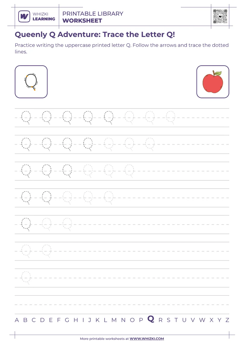Queenly Q Adventure: Trace the Letter Q!