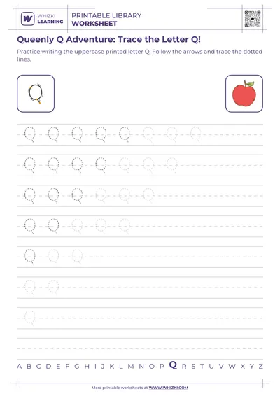 Queenly Q Adventure: Trace the Letter Q!