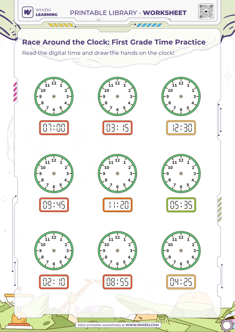Race Around the Clock: First Grade Time Practice