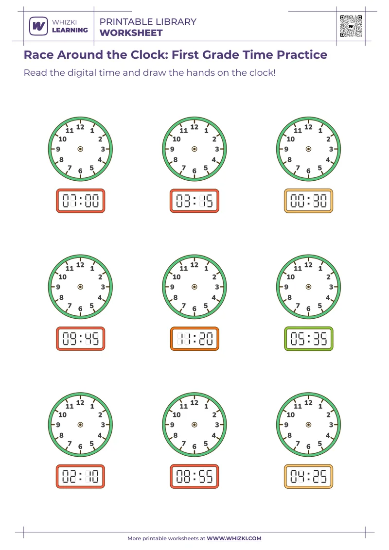 Race Around the Clock: First Grade Time Practice