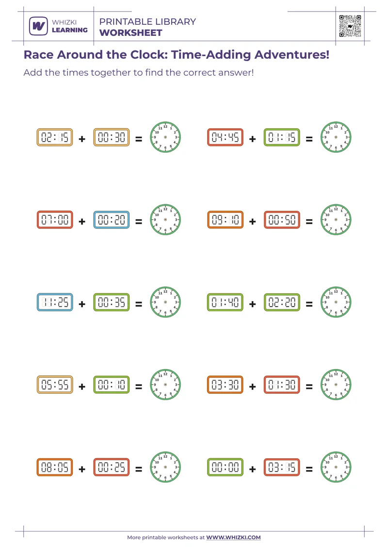 Race Around the Clock: Time-Adding Adventures!