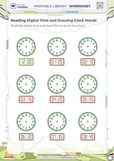 Reading Digital Time and Drawing Clock Hands