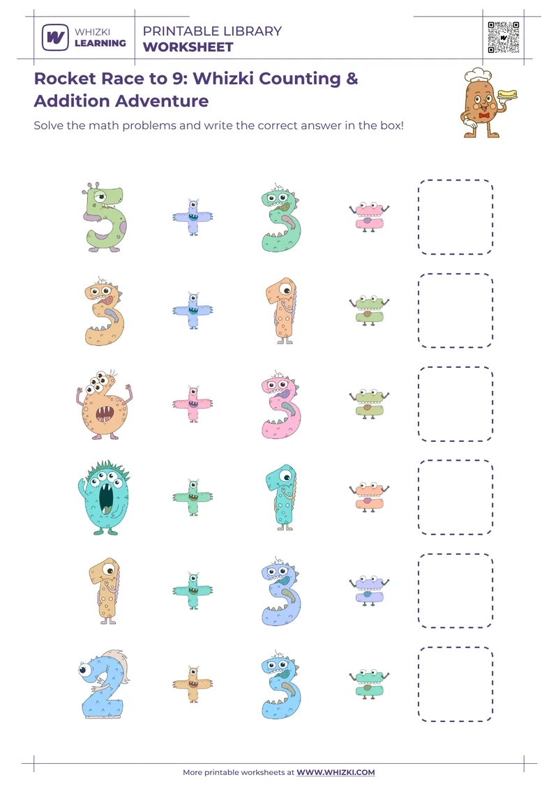 Rocket Race to 9: Whizki Counting & Addition Adventure