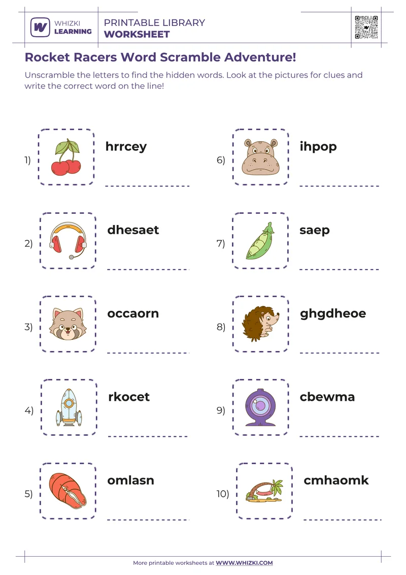 Rocket Racers Word Scramble Adventure!