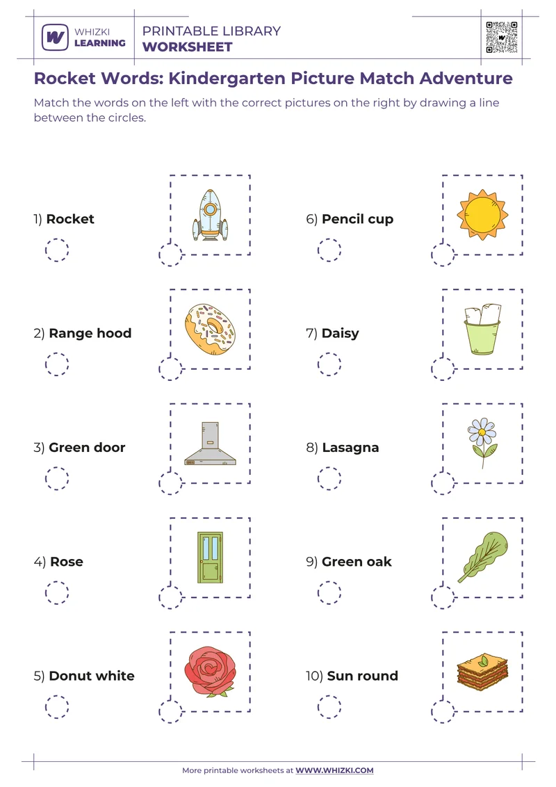 Rocket Words: Kindergarten Picture Match Adventure