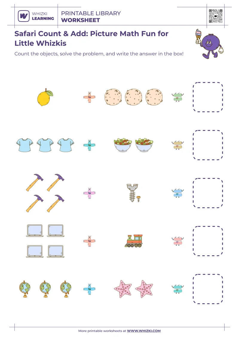 Safari Count & Add: Picture Math Fun for Little Whizkis