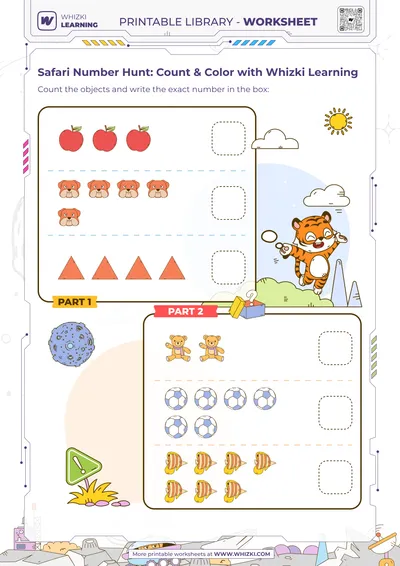 Safari Number Hunt: Count & Color with Whizki Learning