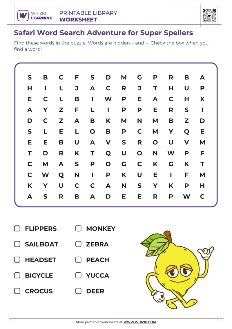 Safari Word Search Adventure for Super Spellers
