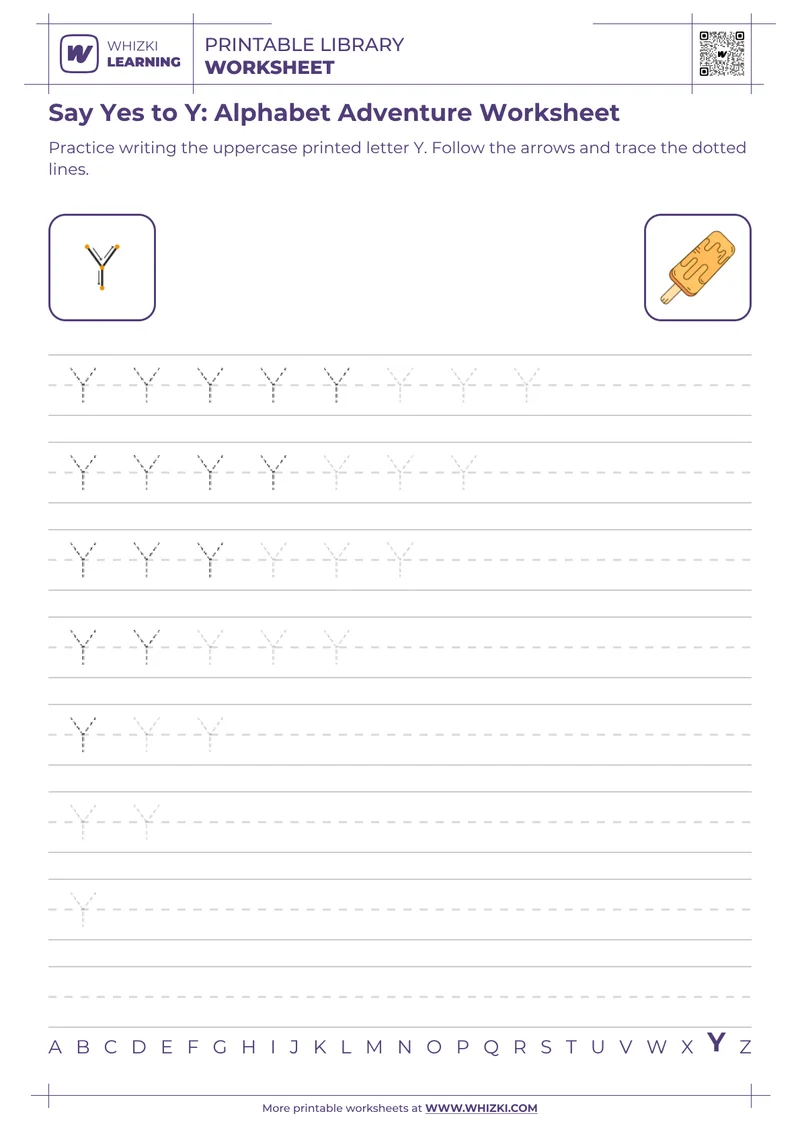 Say Yes to Y: Alphabet Adventure Worksheet
