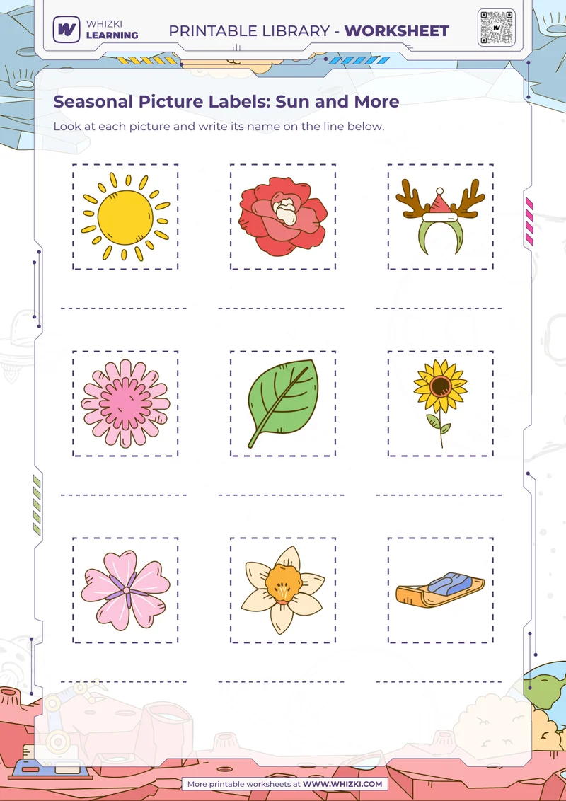 Seasonal Picture Labels: Sun and More