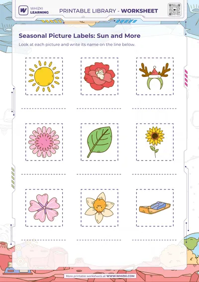 Seasonal Picture Labels: Sun and More