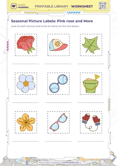 Seasonal Picture Labels: Pink rose and More