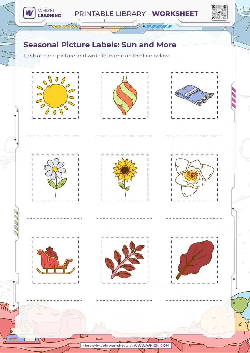 Seasonal Picture Labels: Sun and More