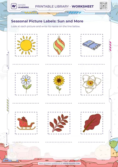 Seasonal Picture Labels: Sun and More