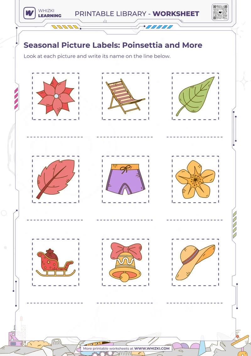 Seasonal Picture Labels: Poinsettia and More