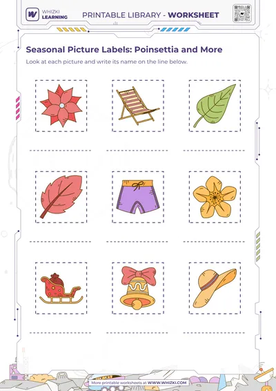 Seasonal Picture Labels: Poinsettia and More