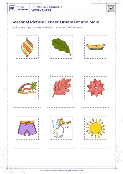 Seasonal Picture Labels: Ornament and More