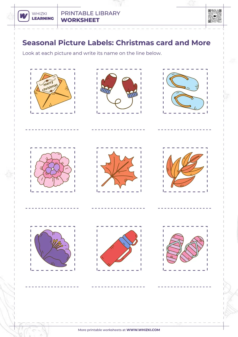 Seasonal Picture Labels: Christmas card and More