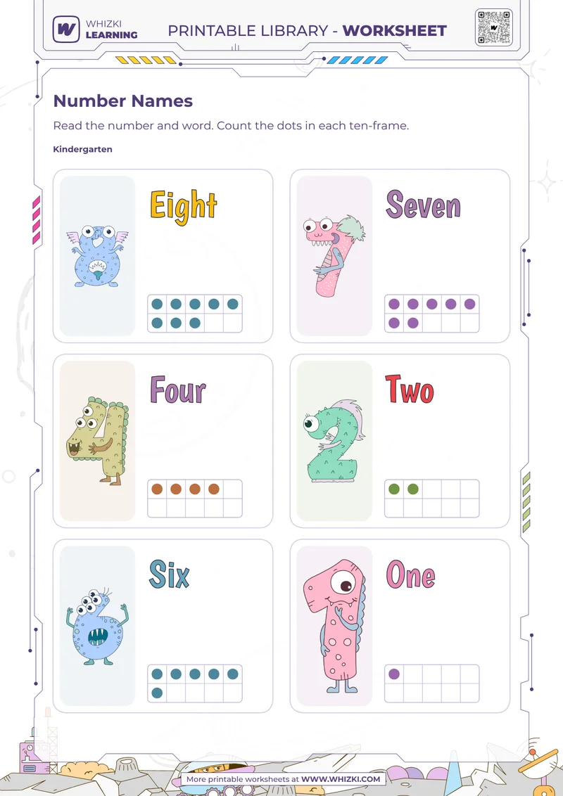 Selected Number Cards Counting Worksheet