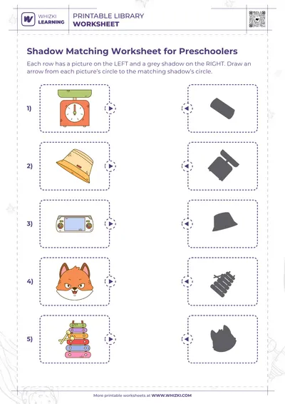 Shadow Matching Worksheet for Preschoolers