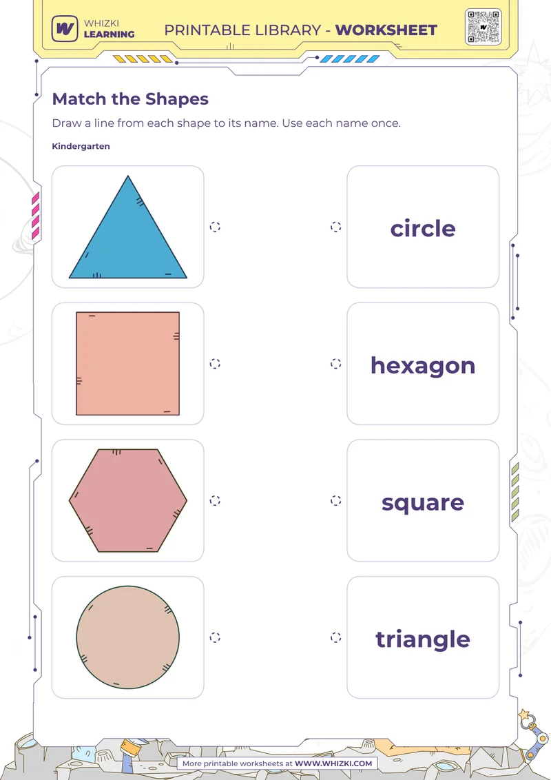Shape Names Matching Worksheet