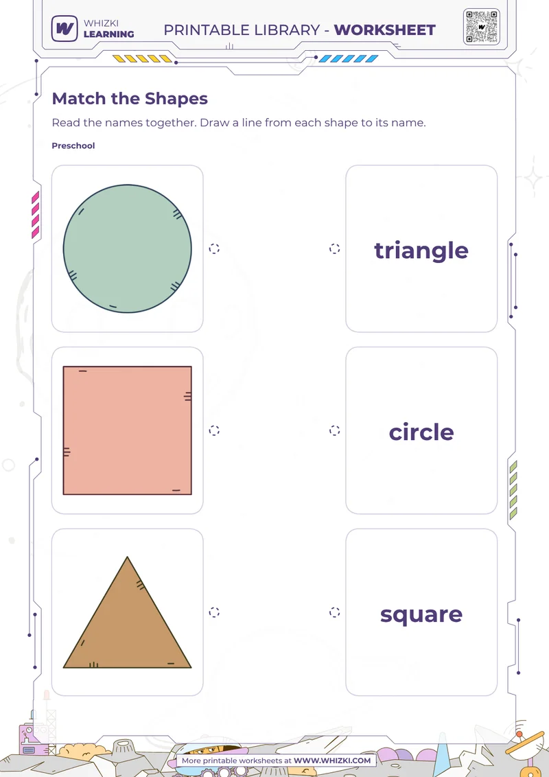 Shape Names Matching Worksheet