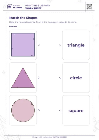 Shape Names Matching Worksheet