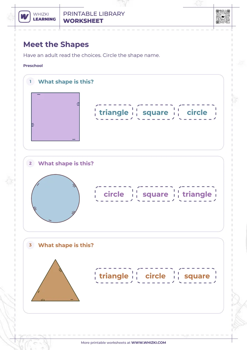 Shape Recognition Preschool Worksheet