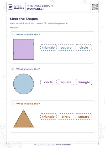 Shape Recognition Preschool Worksheet