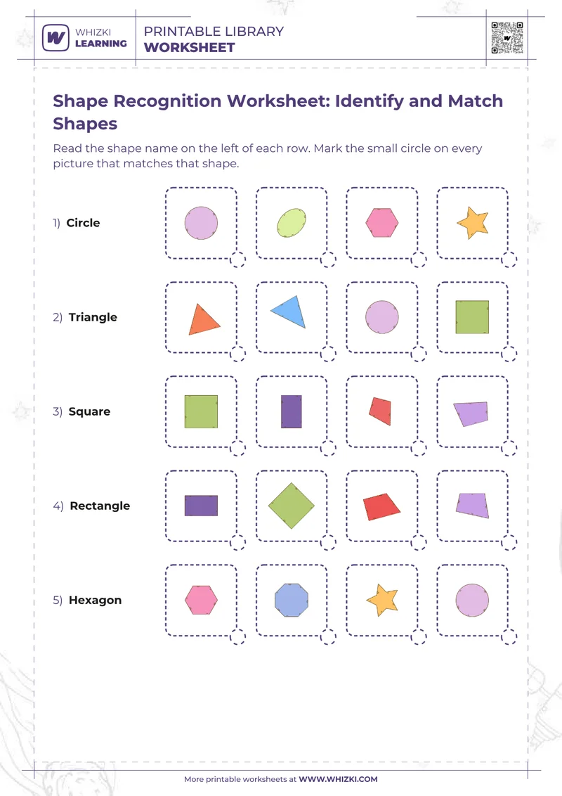 Shape Recognition Worksheet: Identify and Match Shapes